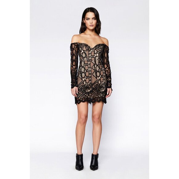 NWT Bardot Zendaya Lace Illusion Mini Dress 6 - Picture 2 of 5